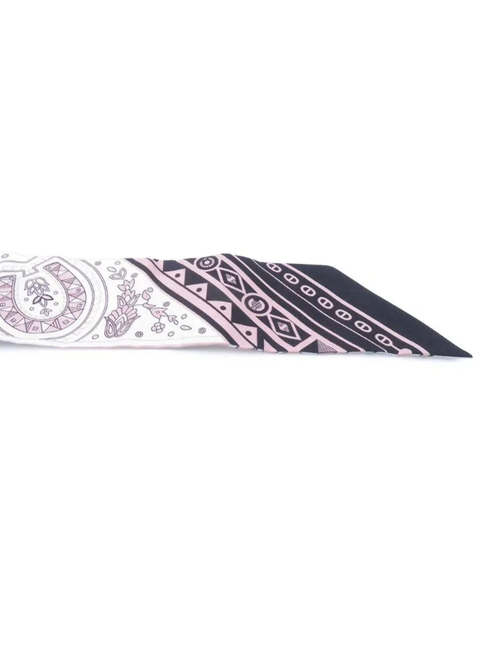 ★SOLD★ Hermes Scarf Cheval de Coeur Bandana Black White - Picture 7 of 10